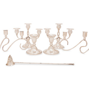 Three Pairs of Silver Candelabra comprising 2ab43e