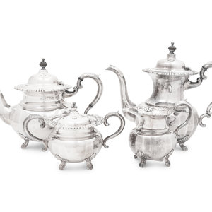 A Japanese Silver Four-Piece Tea