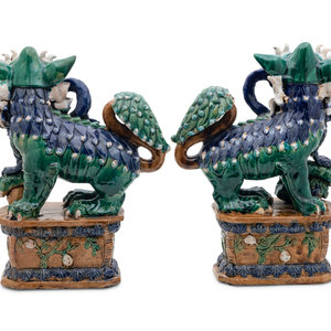 A Pair of Chinese Sancai-Glazed