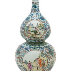 A Chinese Doucai Porcelain Double-Gourd