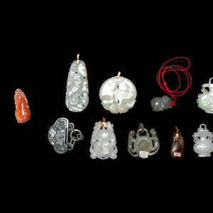 10 Chinese Jadeite Pendants and 2ab544