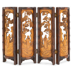 A Chinese Carved Bamboo and Hardwood 2ab577