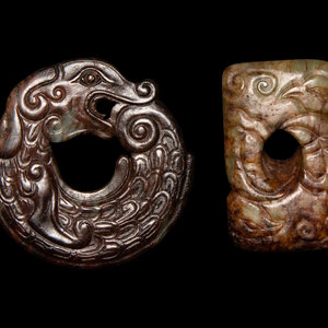 Two Chinese Archaistic Jade Pendants the 2ab58d