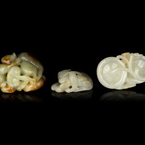 Three Chinese Jade Animals and 2ab5b9