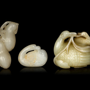 Three Chinese Jade Carvings of