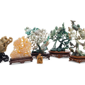 Six Chinese Jadeite and Hardstone 2ab5e8