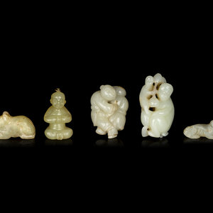 Five Chinese Jade Carvings comprising 2ab5f2
