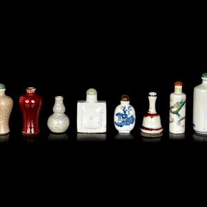 Eight Chinese Porcelain Snuff Bottles
LATE