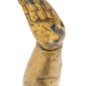 A Chinese Gilt Bronze Buddha Arm bent 2ab63c