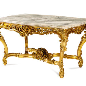 A Louis XV Style Giltwood Marble Top 2ab7c5