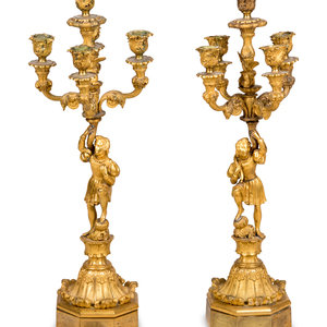 A Pair of Louis Philippe Gilt Bronze