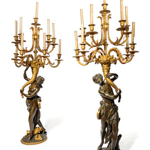 A Pair of Large Gilt and Patinated 2ab810