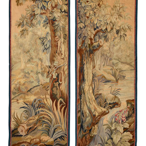 A Pair of Aubusson Wool Tapestry
