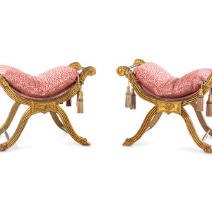 A Pair of Italian Giltwood Tabourets 20th 2ab852