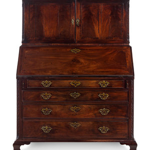 A George III Carved Mahogany Slant-Front
