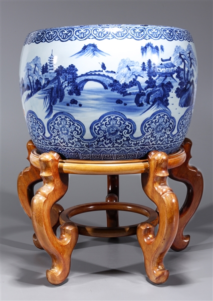 Large Japanese blue and white porcelain