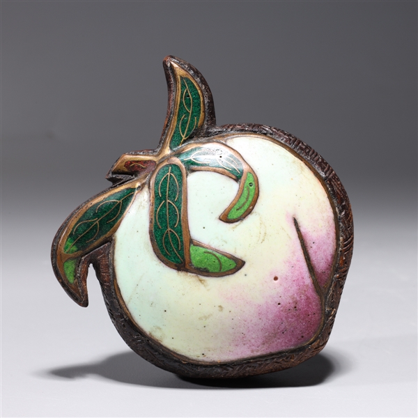 Japanese carved wood peach-form