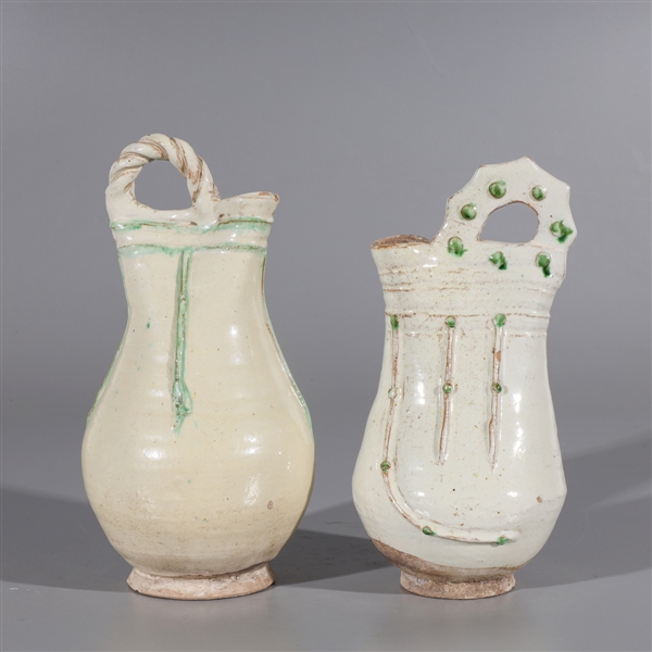 Two Chinese glazed ceramic ewers  2ab97d