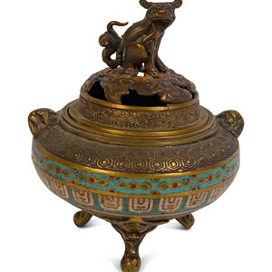 A Japanese Bronze and Cloisonné