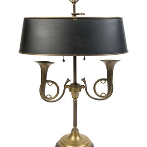 A Brass Trumpet Form Lamp together 2a92c3