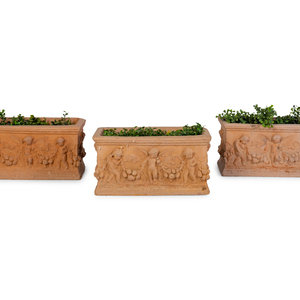 A Group of Three Terracotta Planters Height 2a92cf