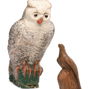 A Carved and Painted Plaster Owl 2a93d4