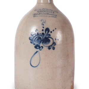 A Two Gallon Cobalt Decorated Stoneware 2a9419