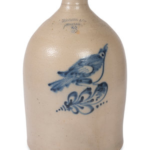 A Rogers & Co. Cobalt-Decorated Three-Gallon