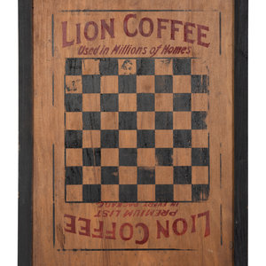 A Lion Coffee Wooden Advertising