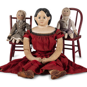 Two Red Painted Wood Child s 2a9465