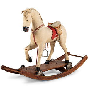 A Hide Covered Horse Pull Toy Early 2a9496