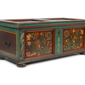 A Northern European Painted Chest 19TH 20TH 2a95b0