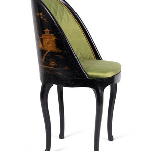 An Edwardian Black and Gilt Lacquer 2a9650