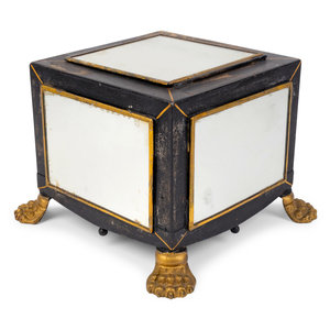An English Black and Gilt Decorated 2a9660