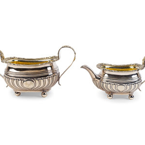 An English Silver Creamer and Sugar Joseph 2a9671