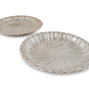 A Pair of American Silver Scalloped