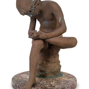 A Continental Bronze Figure of Spinario