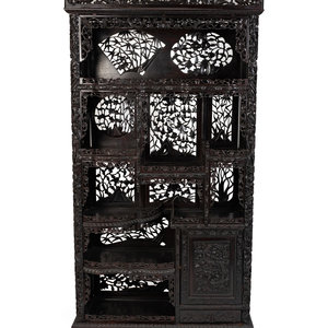 A Chinese Carved Hardwood Etagere 20TH 2a96e1