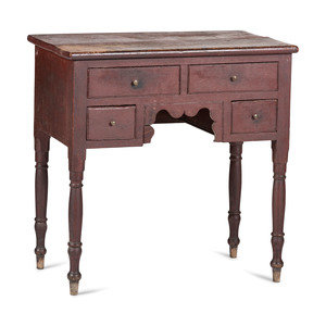 A Federal Red Painted Walnut Dressing 2a9758