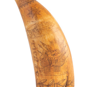 A Scrimshaw Tooth with Patriotic