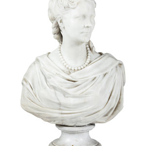 An English White Marble Bust of 2a9777