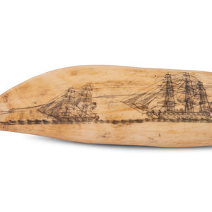 A Scrimshaw Tooth Depicting Two