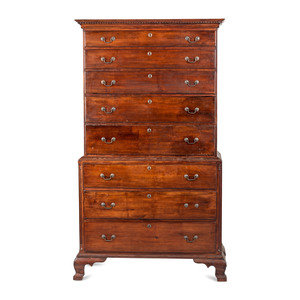 A Chippendale Cherrywood Chest-on-Chest
Likely