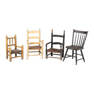Four Paint Decorated Child's Chairs
Late