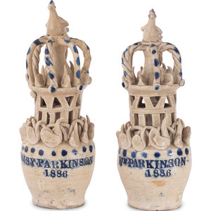 A Pair of Cobalt Decorated Stoneware 2a980e