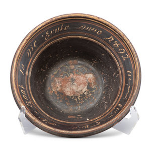 A Paint Decorated Redware Bowl Likely 2a983a