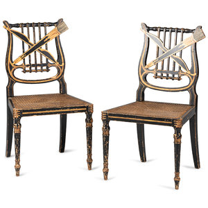 A Pair of Classical Gilt and Black 2a989a