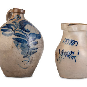 A Cobalt Decorated Stoneware Pitcher 2a9921