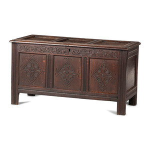 An English Carved Oak Blanket Chest
18th