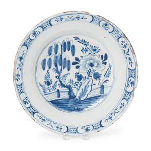 A Dutch Blue and White Glazed Delftware